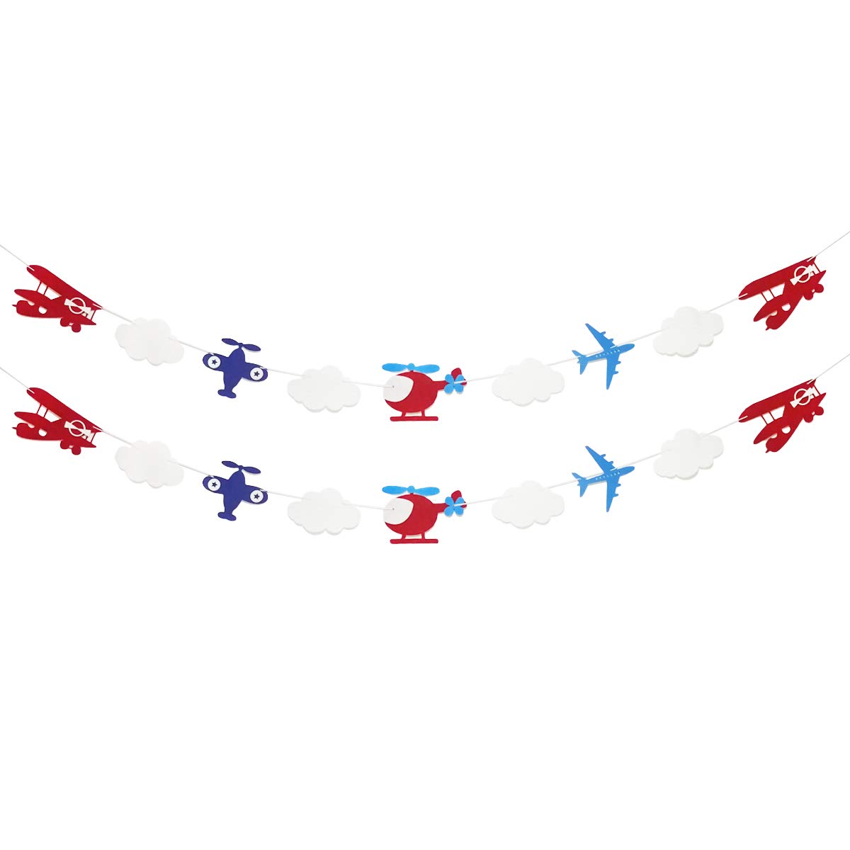 Airplane and Clouds Garland Banner for Airplane Themed Birthday Baby Shower Up Up and Away Party Supplies Decorations