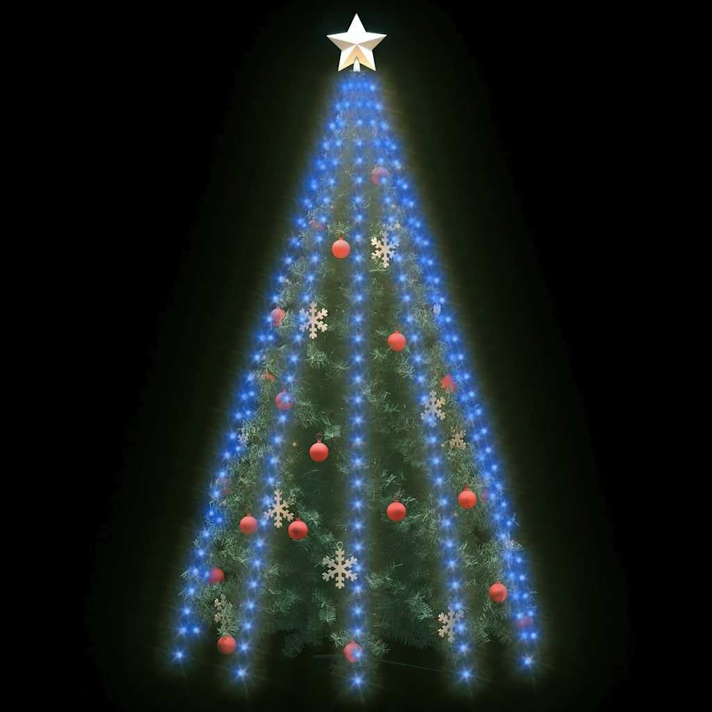 Siatka świetlna na choinkę z 300 diodami LED, niebieska, 300 cm, PCW, łańcuch świetlny do użytku wewnątrz i na zewnątrz, wodoszczelna, zasilanie USB, dekoracja do ogrodu, na balkon, do pokoju