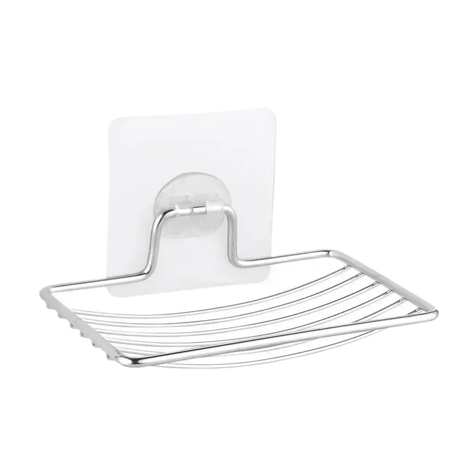 Mkyyioed White Soap Dish Stainless Steel Soap Rack Single Layer