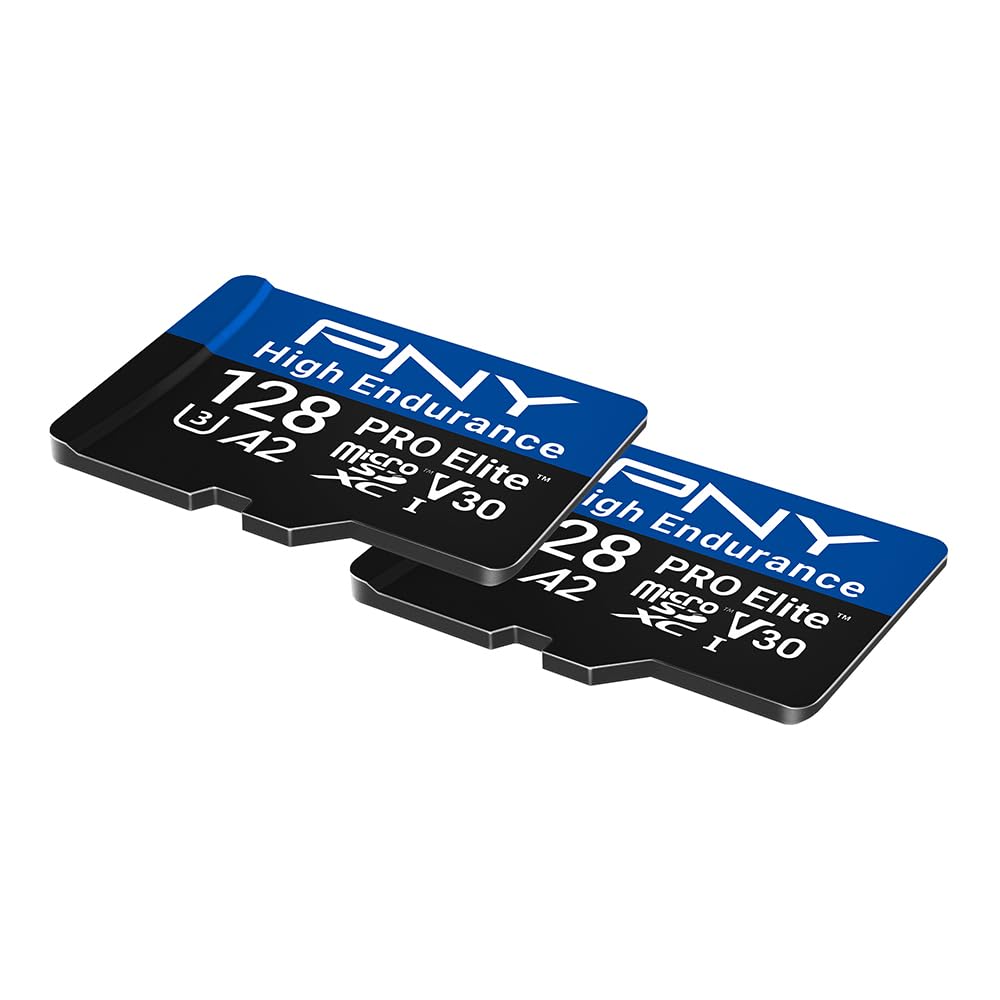 PNY 2X 128GB Pro Elite High Endurance U3 V30 microSDXC Tarjeta de Memoria