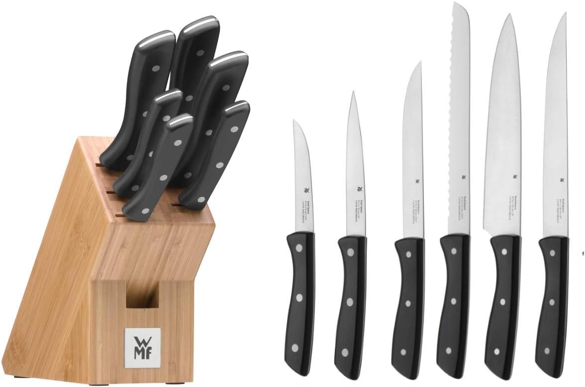 Wmf Zestaw Noży W Bloku, Stal Bambus, Wielokolorowy, 7 Części & Wmf Nożyce Kuchenne, Tworzywo Sztuczne/Stal Szlachetna, Czarny, 21 cm