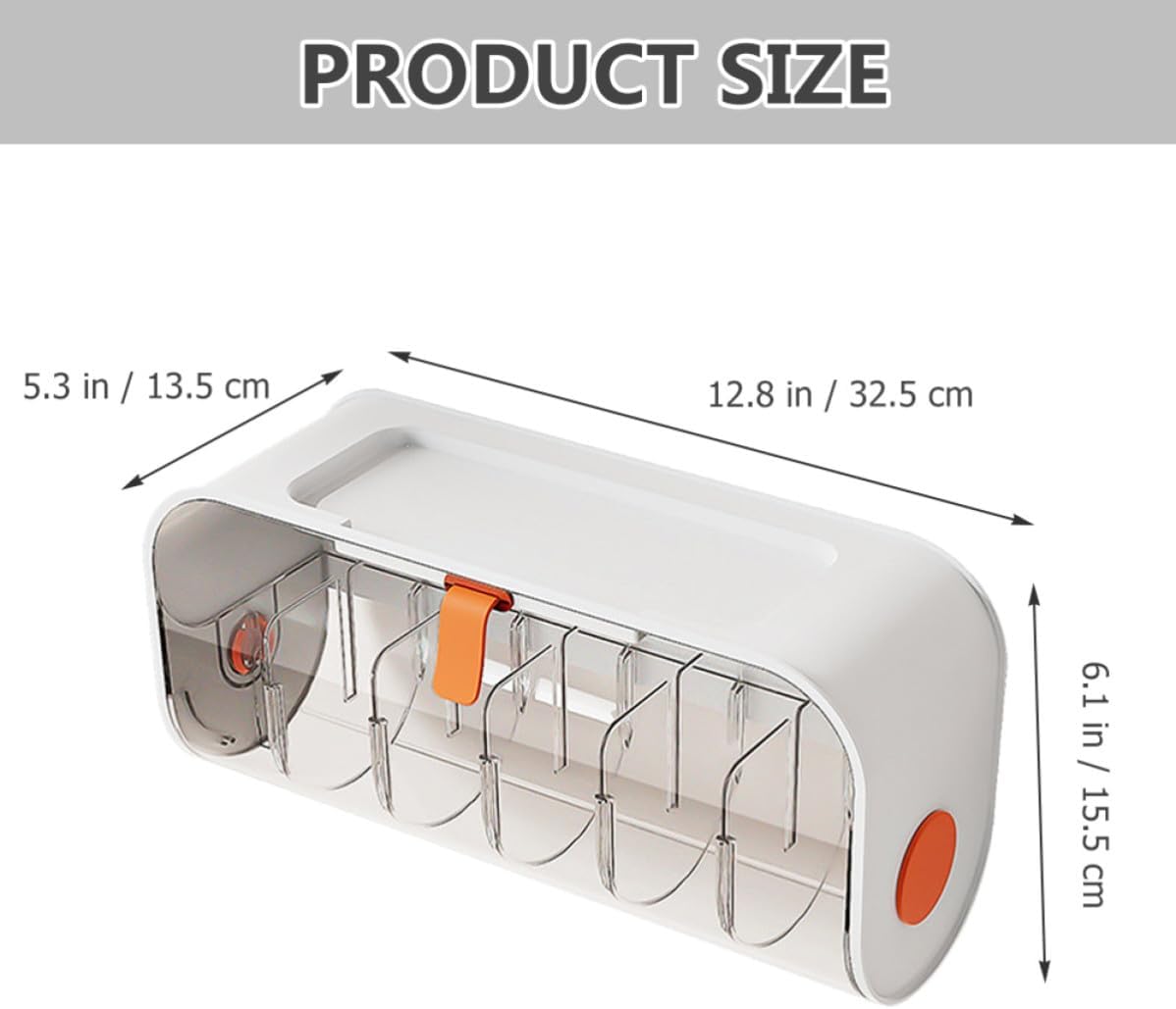 SEWACC Wall Mounted Underwear Organizer Box for Socks and Bras, White Pet and Pp Material Storage Bin, Protects Underwear and Makes Items Easy to Find, for Bedroom or Closet Use