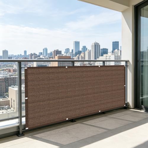 Protección UV y cortaviento con Malla Ocultacion marrón 60x210cm 2
