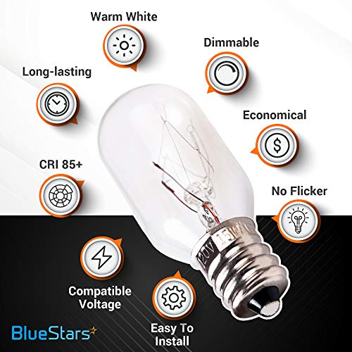 Bluestars E12 T20 Salt Rock Lamp Bulb 120V 15W High Output Warm White Light 2700K 80Lm For Himalayan Salt Lamps & Baskets, Scentsy Plug-In & Wax Warmers, Night Lights - Pack Of 8 #TOP1