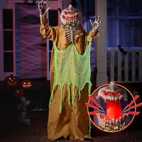 JOYIN 67" Halloween Animated Pumpkin Decorations Outdoor with Pop Up