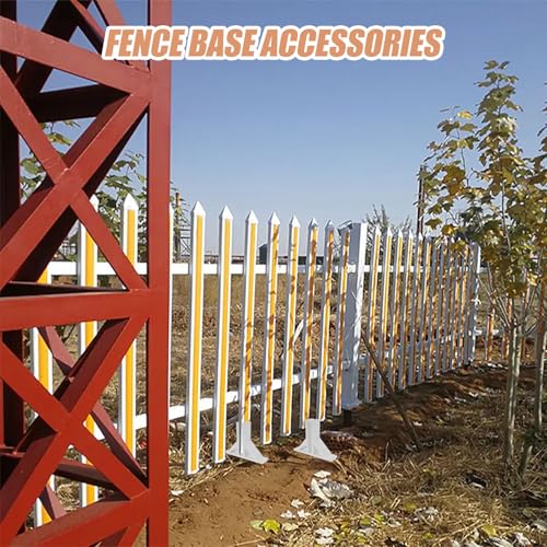 Support de clôture en bois facile à assembler, embase stable Gatuida blanche x2 - 5
