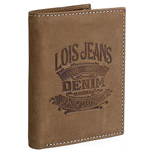 Preisvergleich Produktbild Lois - Brieftasche des Leder für manns mit RFID. Brieftaschenkarten. Geschenkkarton. Praktisch widerstandsfähig und klein. Qualitätsmarke und klassischer Stil. 201718, Color Braun