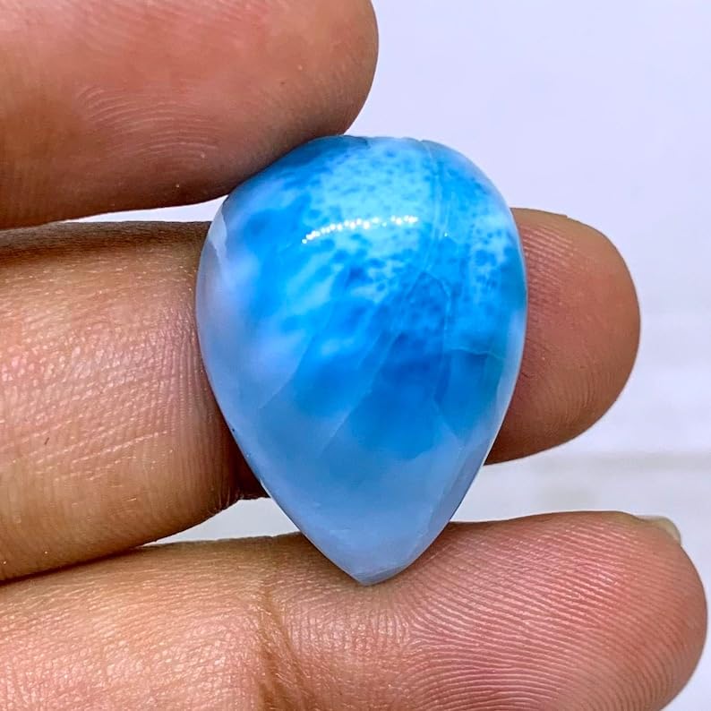 Larimar cabochon poire 25x18mm pour création de bijoux DIY