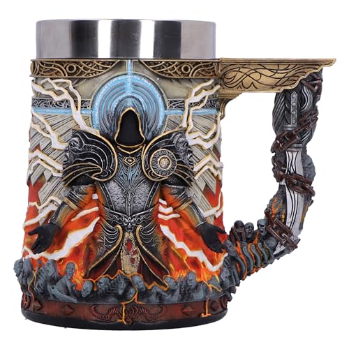 Nemesis Now Diablo® IV Inarius Bierkrug, 15,5 cm, Harz, Diablo IV Sammlerstück, Edelstahleinsatz, in feinstem Harz gegossen, fachmännisch handbemalt
