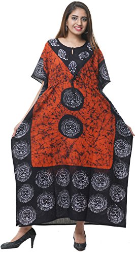 Image of Cotton Kaftan Dress Maxi Long Tunic Batik One Size