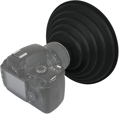 Miniatura 4 de DS. DISTINCTIVE STYLE Parasol de goma antirreflectante, reversible, plegable, compatible con lentes de cámara NikonCanonPentaxSony de 1.969-2.756in