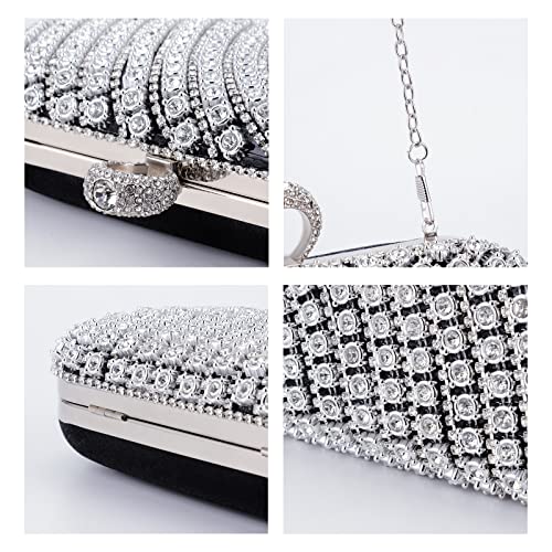 Image of Women Evening Clutch Purse Sparkling Cocktail Prom Party Evening Bag Small Crystal Wedding Handbag