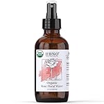 HBNO California Bottled Organic Rose Water for Face 4 fl oz (120ml) - USDA Certified Organic Rose Water Spray for Cleansing- Pure Rosewater for Hair - Rosewater Face Mist