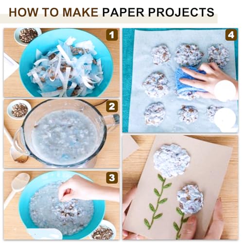 Cadre de fabrication de papier MECCANIXITY 25x48cm avec fleurs - 6