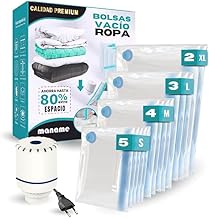 Maname® Bolsas Vacío Ropa con Bomba de Viaje – Pack 14 Bolsas para Guardar Ropa De Casa o Viaje Varios Tamaños – Vacuum Storage Bags Sacos