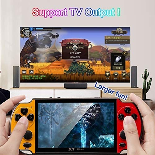 5.1'' in Retro Handheld PS4 Game Console Portable Video Game Built-in 10000 Games 16G (Red) - Thumbnail 4
