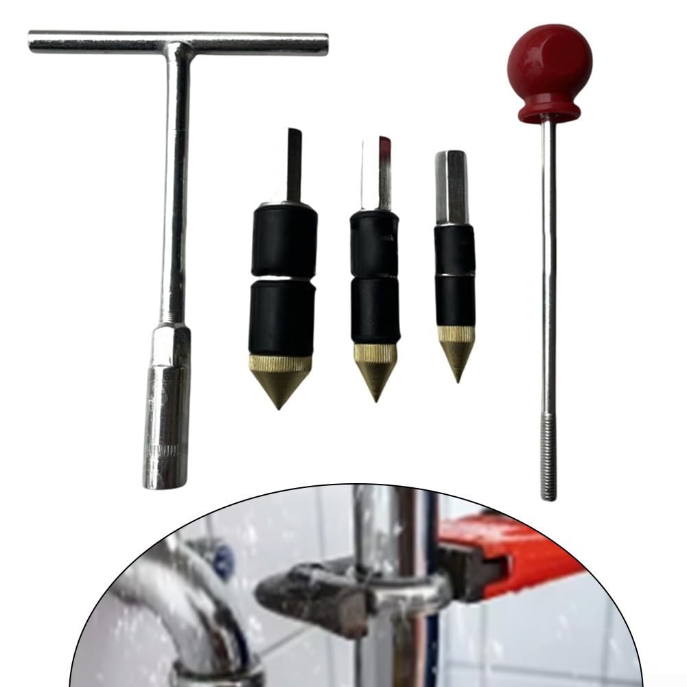 Set di 5 perni di arresto dell'acqua a caldo per la riparazione di perdite di tubi di cucina e bagno, con struttura in acciaio inox, per interni ed esterni (A)