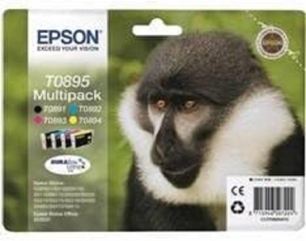 Epson T089 Serie Scimmia, Cartuccia Originale Getto D'inchiostro Durabrite Ultra, Formato Standard, Multipack 4 Colori-image