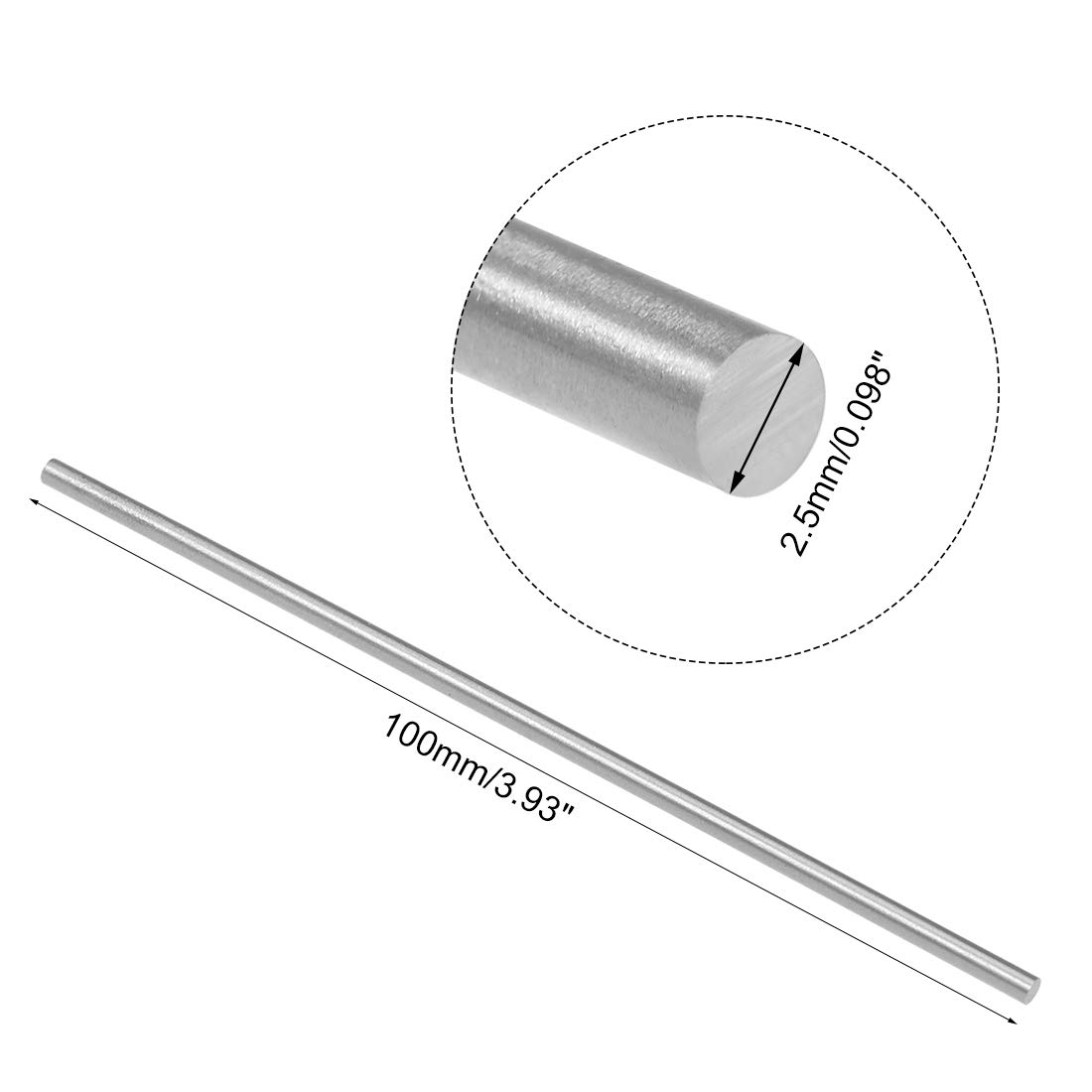 HSS Steel Rods - 2.5mm Lathe Bar Stock -2