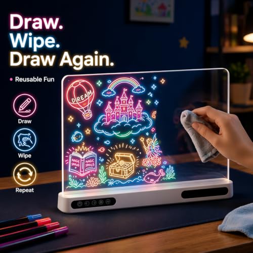 LightingU LED Drawing Board for Kids Gifts, Rechargeable Glow Doodle Pad by LightingU - Used condition - Image 2