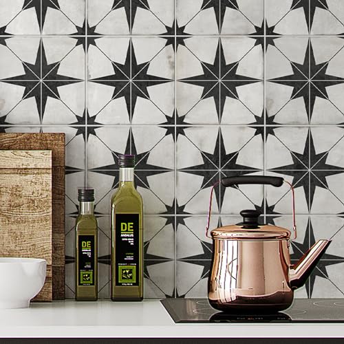 INNO STICKERS Peel and Stick Wallpaper 17.1'x118' Black Star Vinyl Contact Paper for Bedroom Kitchen Removable Self-Adhesive Wall Paper