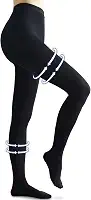 Meia-calça de compressão médica para mulheres e homens, bico fechado opaco 20-30 mmHg, suporte graduado, leggings de circulação de alta compressão para varizes, edema, voo, TVP, Preto, G