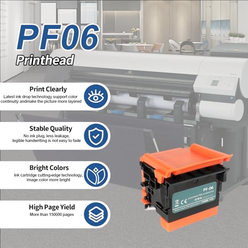 Image of PF-06 Printhead Compatible with Canon Printer Ta-20, Ta-30,TA-5200 /TA-5300 /TM-200 /TM-205 /TM-300 /TM-305 /TM-5205 /TM-5305 /TX-2000 /TX-3000 /TX-4000 /TX-5200, Canon PF-06 Print Head Replacement