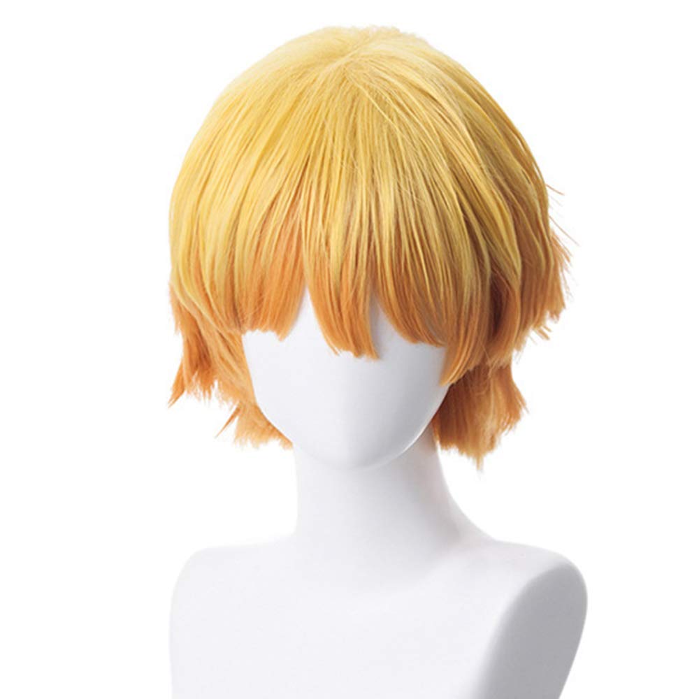 OSIAS Anime Cosplay Wig, Demon Slayer Wig, with Free Wig Cap, for Halloween, Party, Carnival, Nightlife, Concerts, Weddings (Agatsuma Zenitsu Wig)