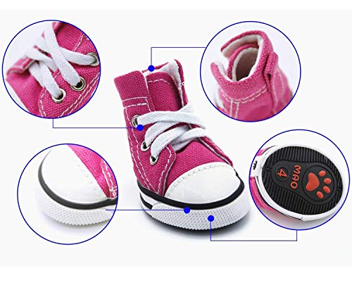 Abcgoodefg DOG-CV-SHOES-PK-3 Pet Dog Shoes Puppy Canvas Sport Sneaker Boots, Outdoor Nonslip Causal Shoes, Rubber Sole+Soft Shoes Cotton Inner Fabric Dog Shoes thumb #1
