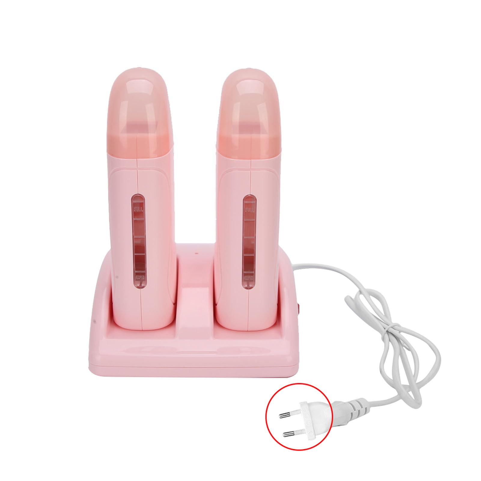 FILFEEL Calentador Roll on Calentador de Cera, con Cartuchos Dobles, depilación Profesional Calentadores de Cera Máquina de depilación con Cera de Rodillo de Pelo - Rosa(220V)