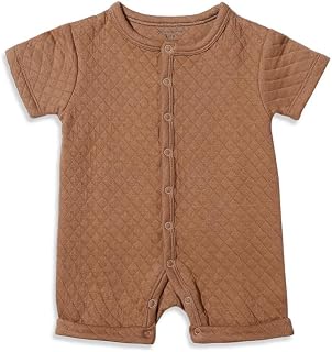 My Milestones Baby Boy Quilted Cotton Romper with Side Pockets – Super Soft Newborn Infant Jumpsuit, Easy Snap Closure, Br... Price In India