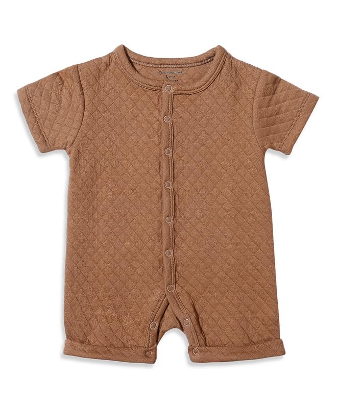 My Milestones Baby Boy Quilted Cotton Romper with Side Pockets – Super Soft Newborn Infant Jumpsuit, Easy Snap Closure, Br... - Review, Price and Buying Guide