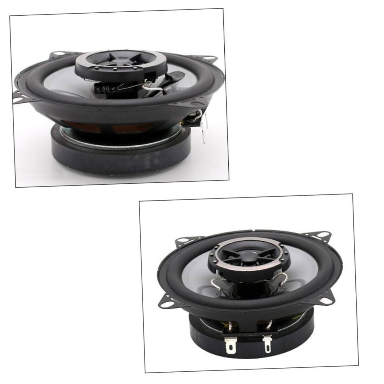 BESTonZON 2kawałki Głośnik Samochodowy Dual Cone Akcesoria Do Audio Samochodowego Łatwy Montaż Stylowy Czarny Design