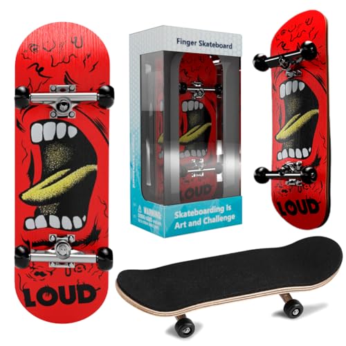 Danbghyuo Mini Fingerskateboards,Rot Mini Finger Skateboard,Kreatives Fingerboard,Professionelle Fingerskateboard,Ahornholz Finger,für Skateboarding-Enthusiasten,Kindergeburtstagsgeschenk