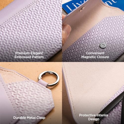 Image of VULKIT Portable Leather Eye Glasses Case for Women & Men, Slim Sunglass Case, Unisex Eyeglass Case