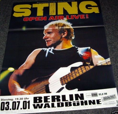 Sting Open Air Live 2001 affiche poster grand format 50X70 Cm rock