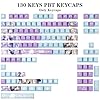 Japanese Anime Keycaps, Cherry Profile PBT Keycap 130 Keys, Blue and Purple Custom Key Cap Dye-Sub Manga Key Caps Set for 60% 65% 75% 100% Gateron Mechanical Keyboard - Image 2