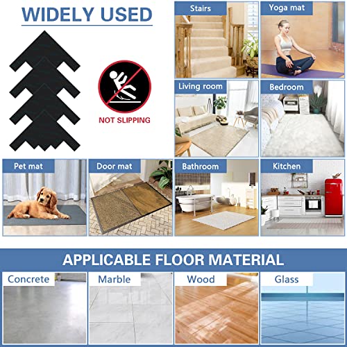 Saisn Rug Gripper For Hardwood Floors Carpet Area Rugs Tile Floors Non Slip Rug Pads Double Sided Reusable Rug Grippers Washable Carpet Gripper Keep Rug Corners Flat (4 Pack) #TOP5