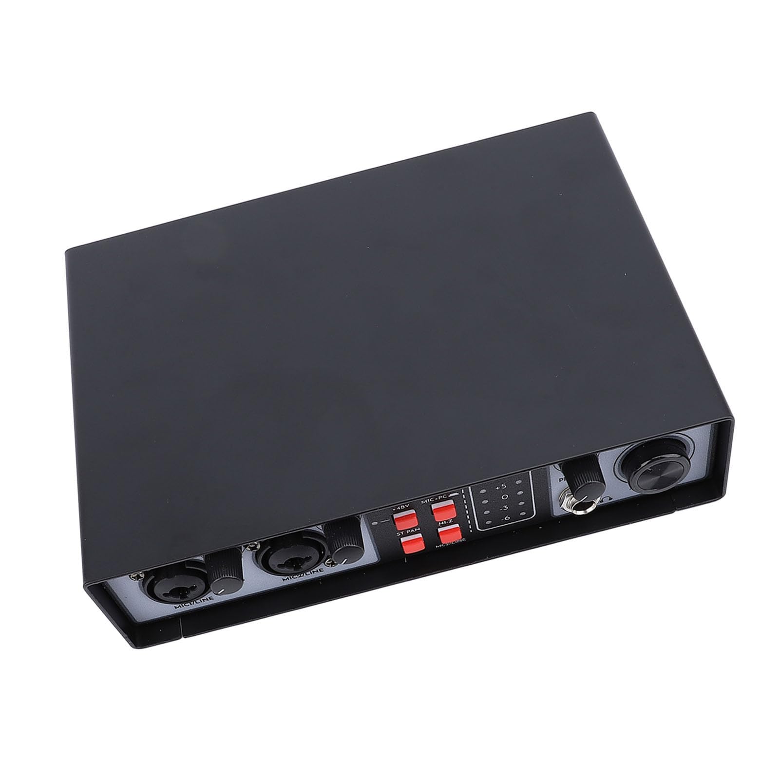 Mixer Digitale 2 In 2 Out, Console di Mixaggio Audio Professionale con 48V Phantom Power, Interfaccia Audio USB, Costruzione in Metallo per Registrazione Strumenti, Live P