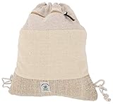 Guru-Shop Ethno Hanf Rucksack, Turnbeutel - Sportbeutel Natur, Herren/Damen, Weiß, Size:One Size, 40x33x15 cm, Ausgefallene Stofftasche