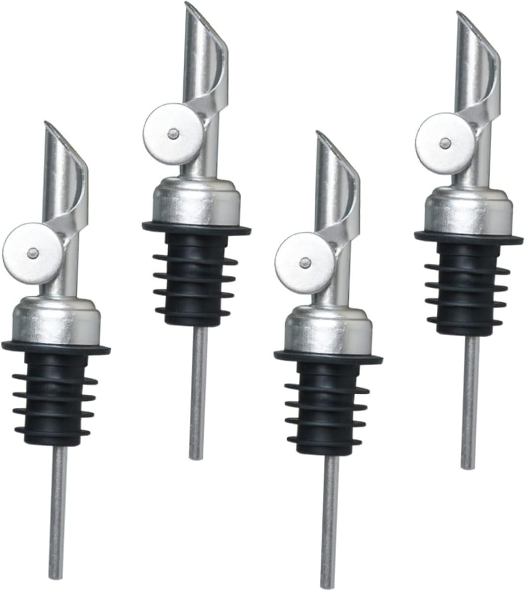 4pcs Oil Pourer Spout Set Automatic Flip Design for Easy Dispensing Versatile Kitchen Oil Dispenser with Wine Stopper for Cooking and Parties