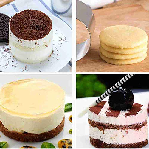 Goeielewe 5Pcs Round Cake Rings Mold, 2-Inch Mini Cake & Pastry Ring, Stainless Steel Mousse Dessert Rings Set Cake Cookie Biscuit Cutter Muffin Baking Molds #TOP4