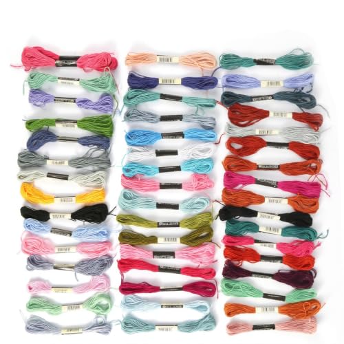 Image of Friendship Bracelet String 50 Color 8.7 Yard Darning Yarn Embroidery Thread | Long Soft Embroidery Floss Kit for Bracelet Making Cross Stitch Crochet DIY Crafts Hair Wrap Thread Repair Socks