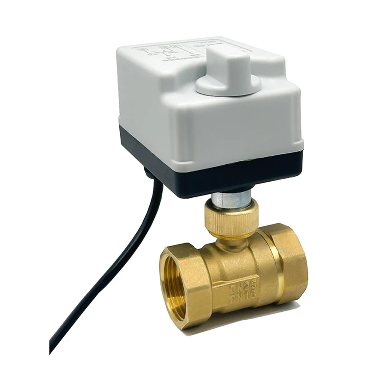 Válvula de Bola motorizada latón 2 vías DN15-DN50 Actuadores eléctricos 3 Cables y Controles con Interruptor Manual 220 V 12 24(220VAC,DN32)