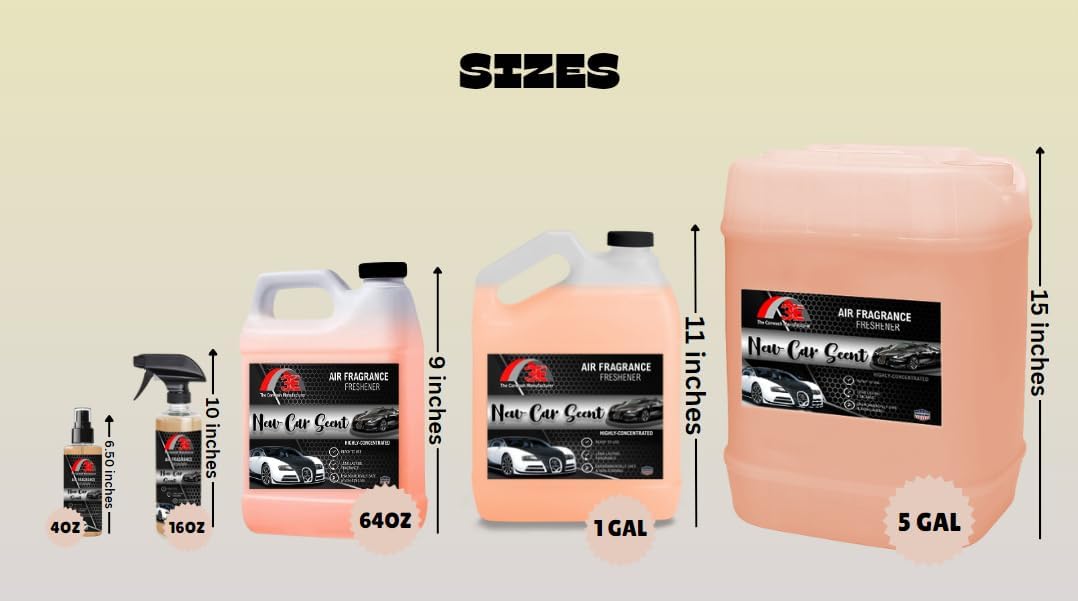New Car Smell Premium Air Freshener and Odor Eliminator, Long-Lasting Scent, Great for Cars, Trucks, SUVs, RVs & More, 64 fl oz (Half Gallon)
