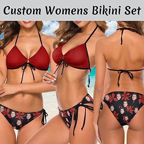 Custom Face Couple Matching Swimsuit Personalized Women's Bikini&Men's Swim Shorts for Summer Beach Party Gift Bathing Suit2