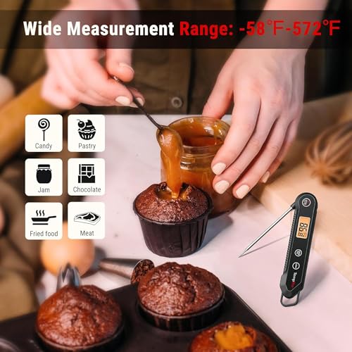 Image of TempPro Digital Instant Read Meat Thermometer for Grilling Waterproof Kitchen Food Thermometer with Calibration Backlight Baking Bread Candy Thermometer Cooking Tools Utensils (Previously ThermoPro)