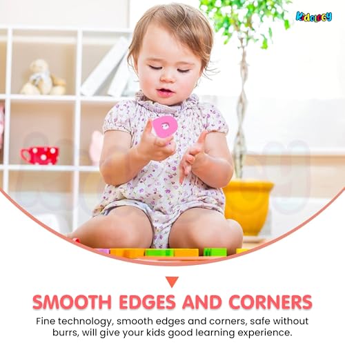 Image of Kidology Wooden Puzzles for Toddlers for Kids Preschool Learning Toys, Wooden Montessori Toddler Puzzles Wooden Alphabet, Number, Shape Puzzles for Kids 2-4 Years Old (Alphabet Puzzle)