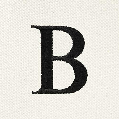 DALIX 20" B-Initial Tote Bag Monogrammed Cotton Canvas in Black3
