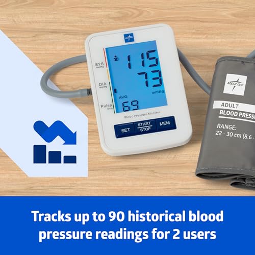 Medline digital Blood Pressure Monitor, Adult Upper Arm Cuff, Digital LCD Display, Stores Up To 90 Readings, Batteries includedes – Image 5
